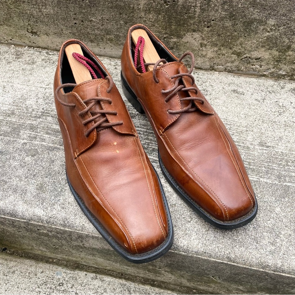 Classic Brown Leather Men's Shoes Size US 9 EUR 42